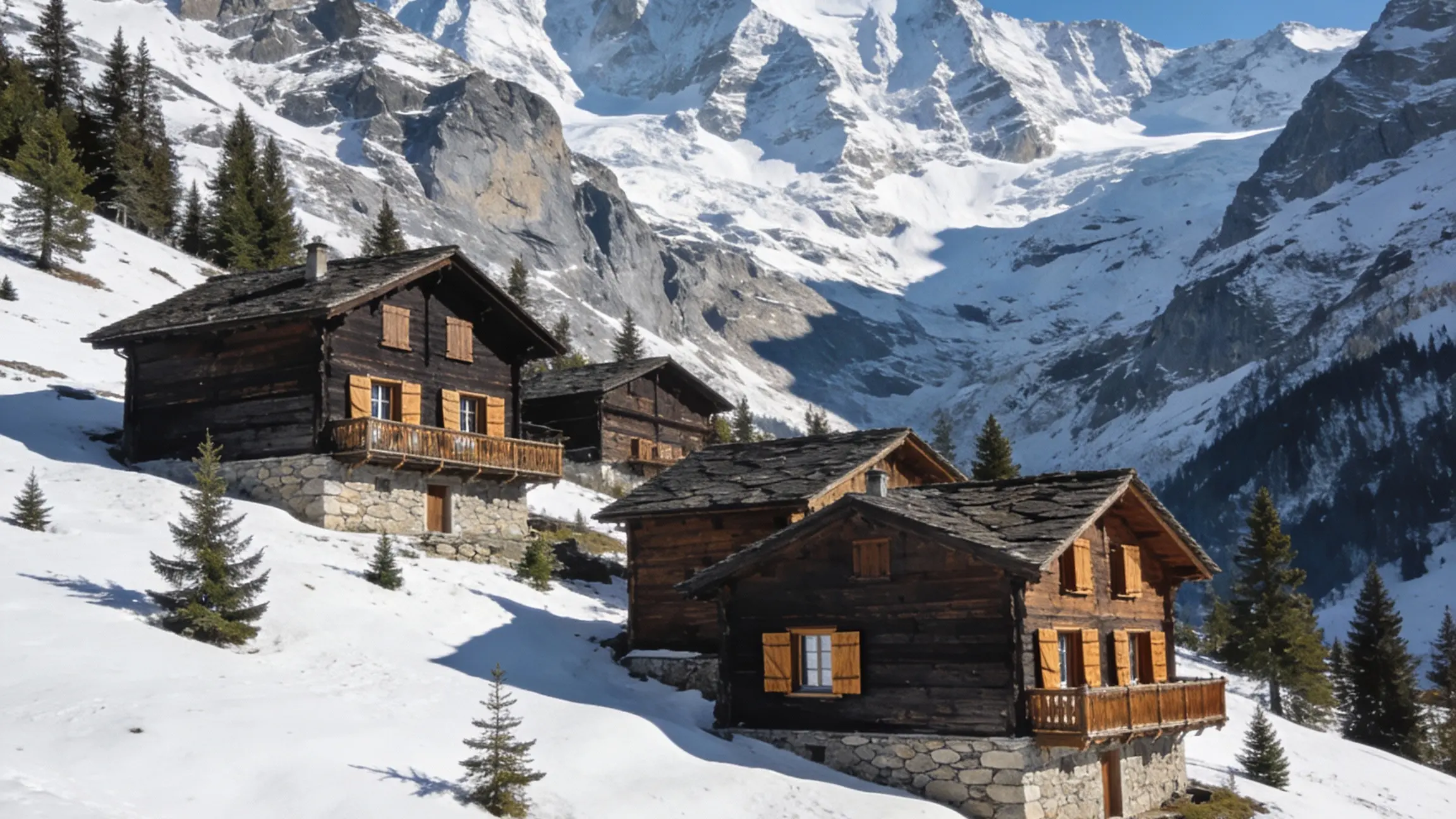 Des chalets dans les Alpes francaise