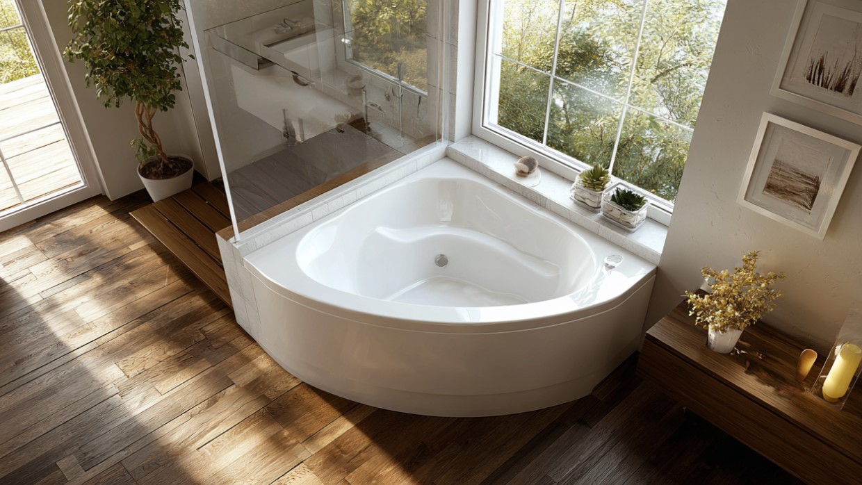 Baignoire salle de bain en angle
