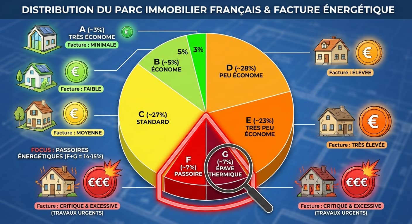DPE Distribution parc immobilier en france