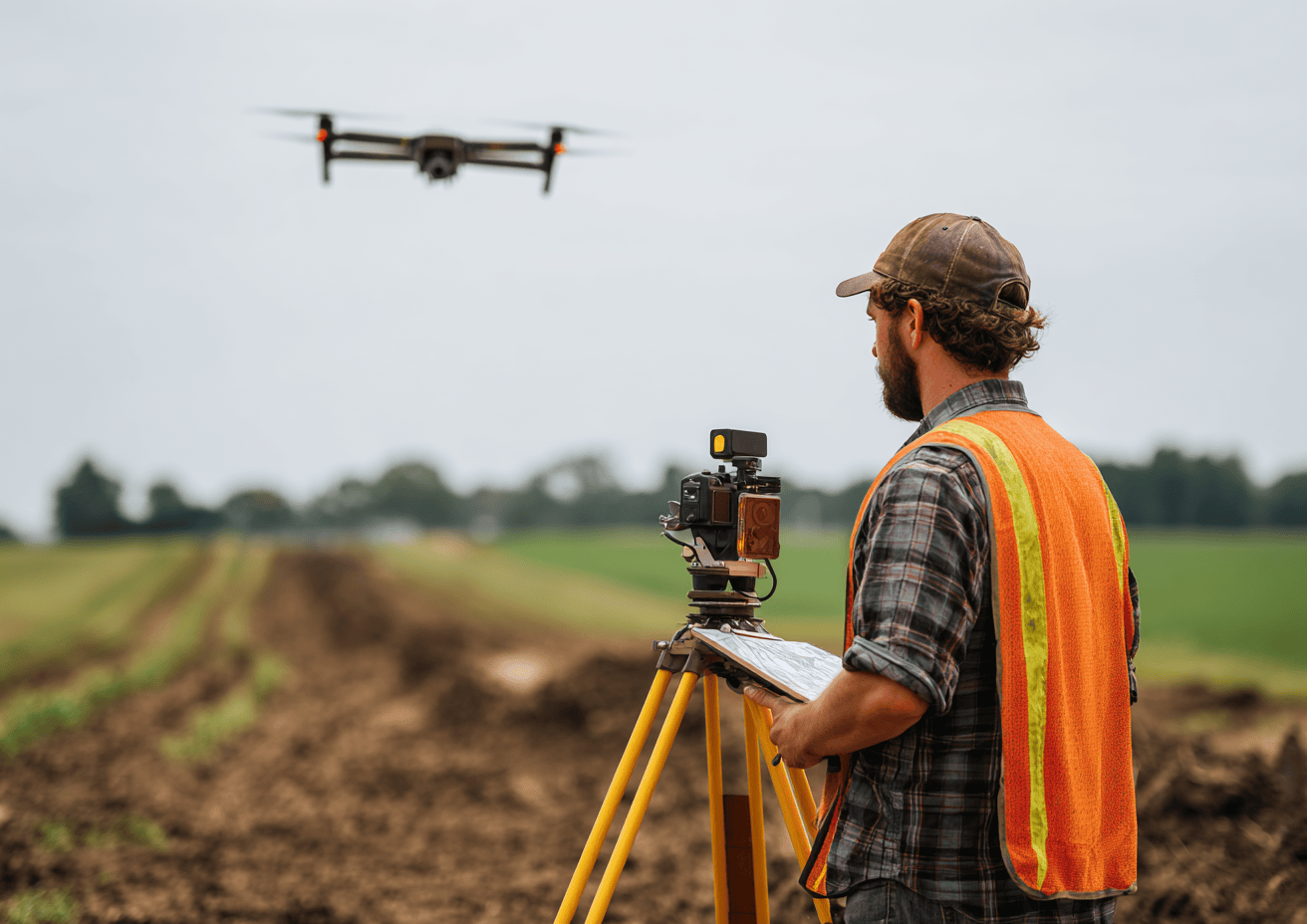 Mesure terrain aider par un drone