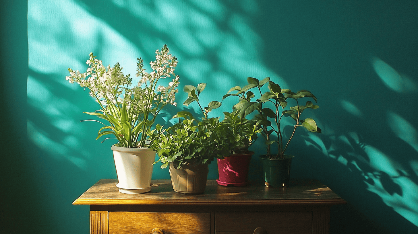 Plantes sur commode