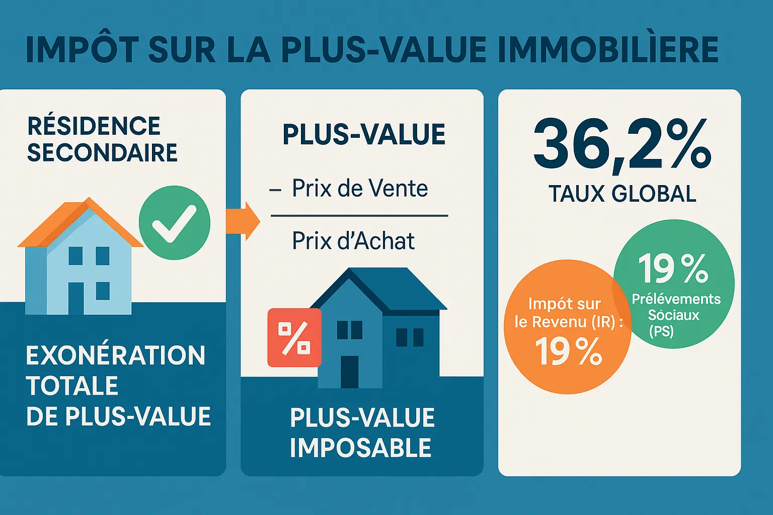 Illustration de la fiscalité sur la vente d'une résidence secondaire